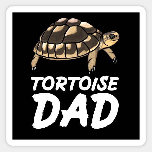 Tortoise Dad, White, for Tortoise Lovers Magnet by Mochi Merch